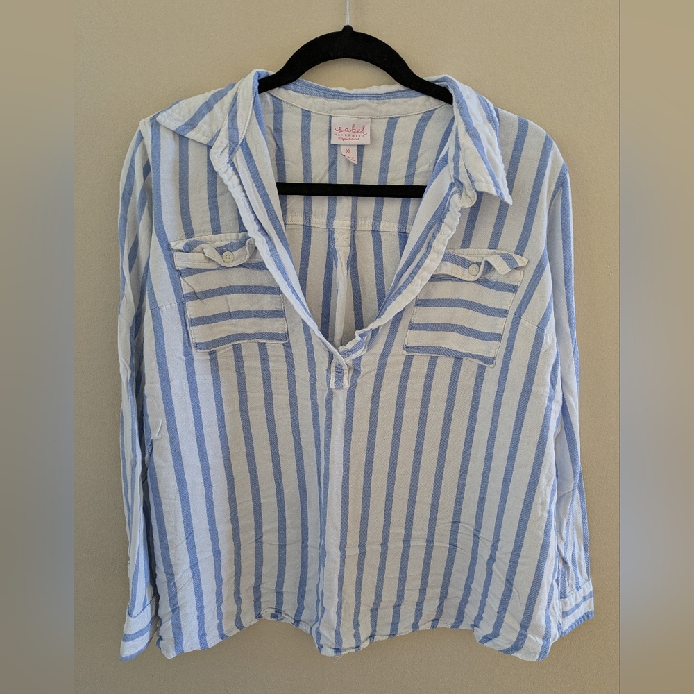 Isabel Maternity by Ingrid & Isabel Blue Striped Blouse